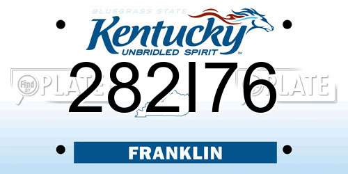282I76 Kentucky License Plate