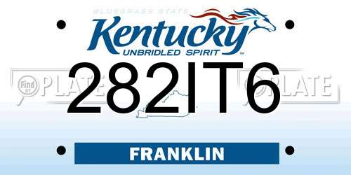 282IT6 Kentucky License Plate