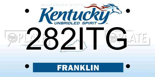 282ITG Kentucky License Plate