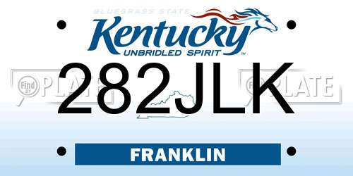 282JLK Kentucky License Plate