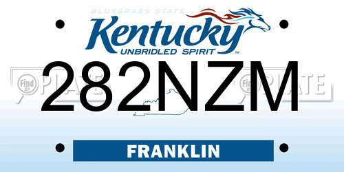 282NZM Kentucky License Plate