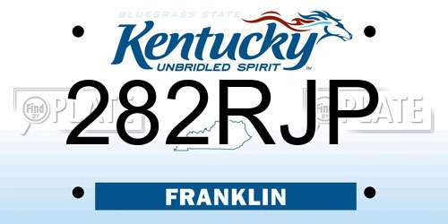 282RJP Kentucky License Plate