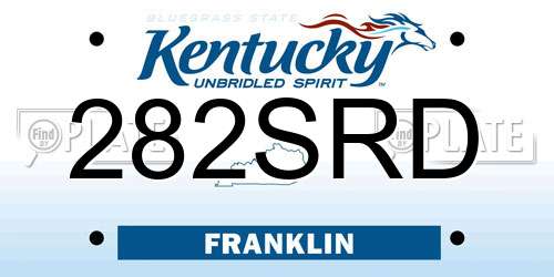282SRD Kentucky License Plate