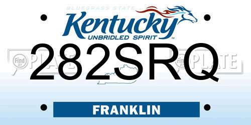 282SRQ Kentucky License Plate