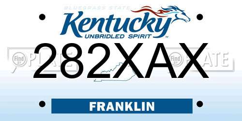 282XAX Kentucky License Plate