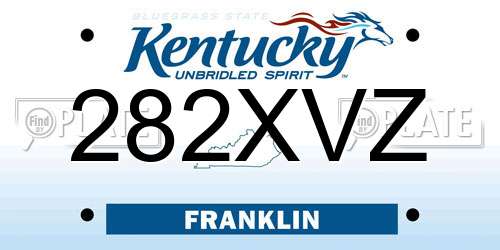 282XVZ Kentucky License Plate