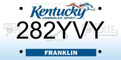 282YVY Kentucky License Plate