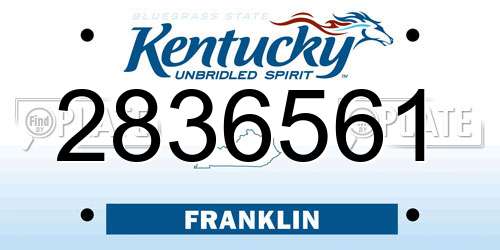 2836561 Kentucky License Plate