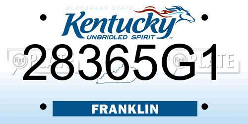 28365G1 Kentucky License Plate