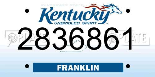 2836861 Kentucky License Plate