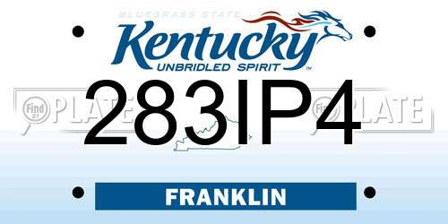283IP4 Kentucky License Plate