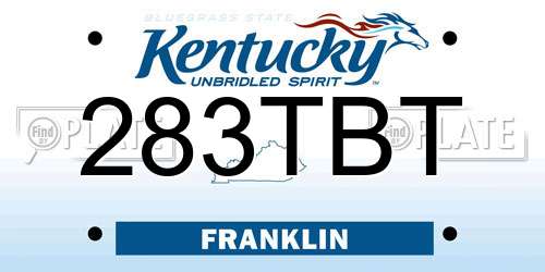 283TBT Kentucky License Plate