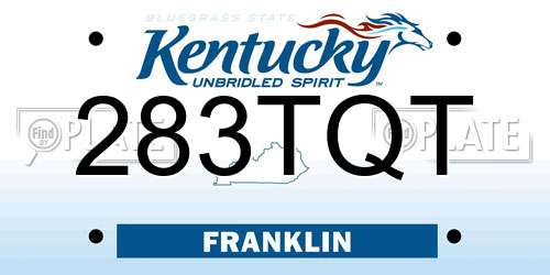 283TQT Kentucky License Plate