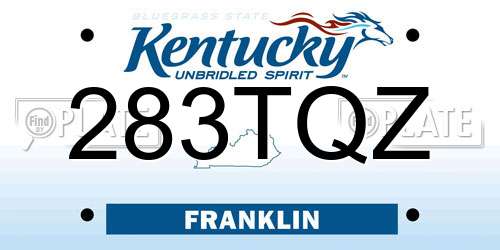 283TQZ Kentucky License Plate