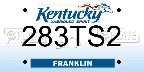 283TS2 Kentucky License Plate