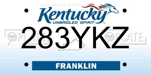 283YKZ Kentucky License Plate