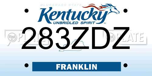 283ZDZ Kentucky License Plate
