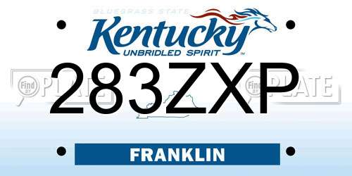 283ZXP Kentucky License Plate
