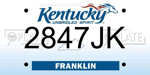 2847JK Kentucky License Plate