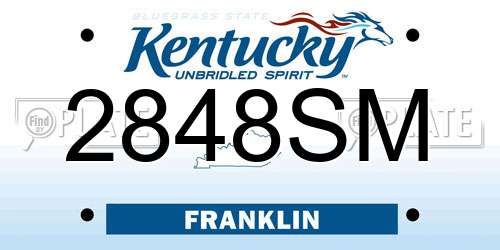 2848SM Kentucky License Plate