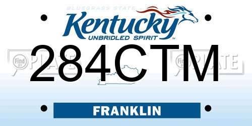 284CTM Kentucky License Plate
