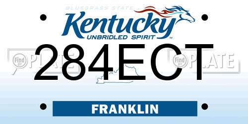 284ECT Kentucky License Plate