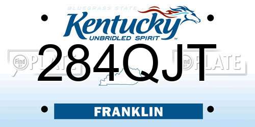284QJT Kentucky License Plate