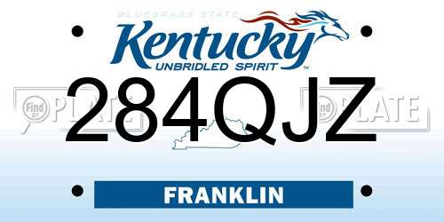 284QJZ Kentucky License Plate