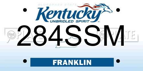 284SSM Kentucky License Plate