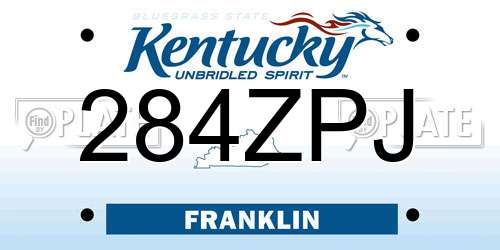 284ZPJ Kentucky License Plate