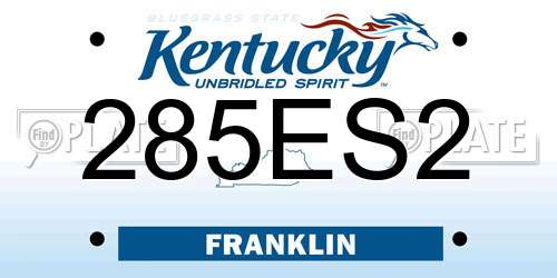 285ES2 Kentucky License Plate