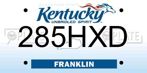 285HXD Kentucky License Plate