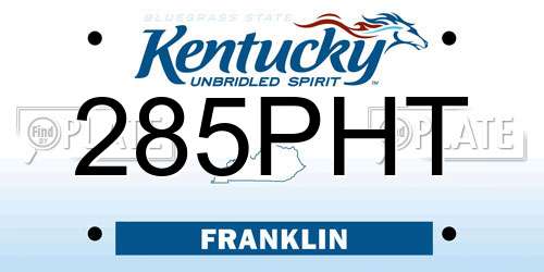 285PHT Kentucky License Plate