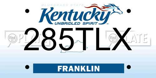 285TLX Kentucky License Plate