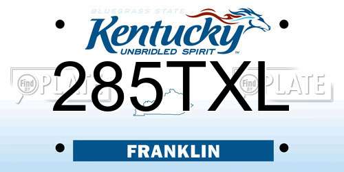 285TXL Kentucky License Plate