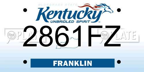 2861FZ Kentucky License Plate