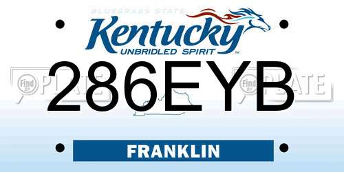 286EYB Kentucky License Plate