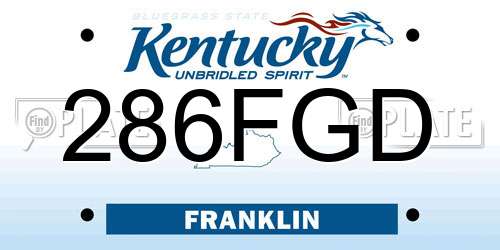 286FGD Kentucky License Plate