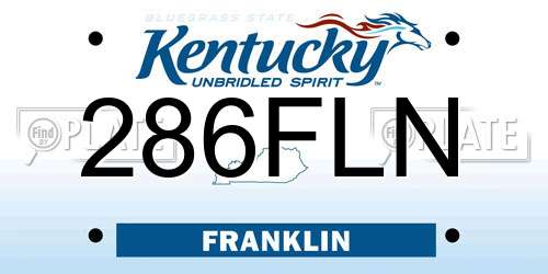 286FLN Kentucky License Plate