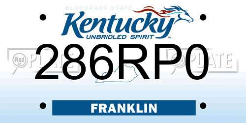 286RP0 Kentucky License Plate