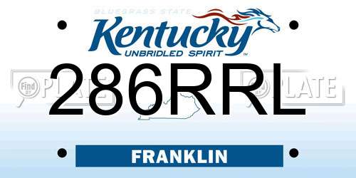 286RRL Kentucky License Plate