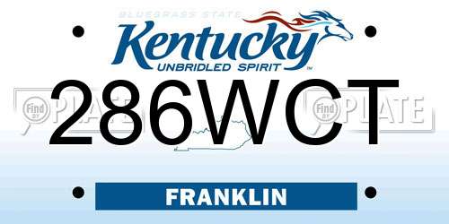 286WCT Kentucky License Plate