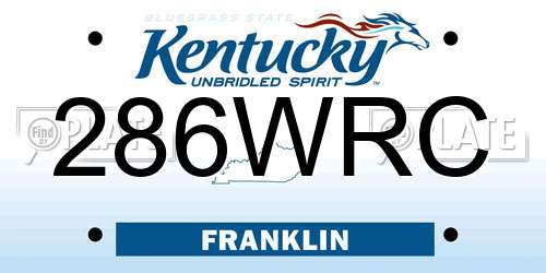 286WRC Kentucky License Plate