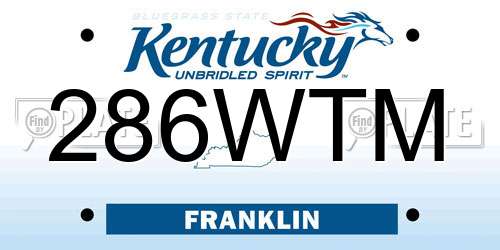286WTM Kentucky License Plate