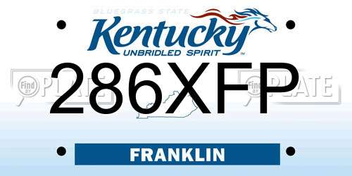 286XFP Kentucky License Plate