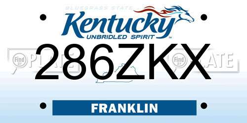 286ZKX Kentucky License Plate