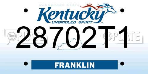 28702T1 Kentucky License Plate