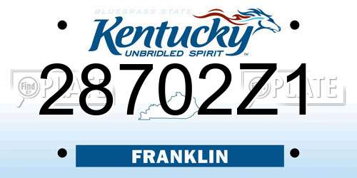 28702Z1 Kentucky License Plate