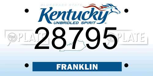 28795 Kentucky License Plate