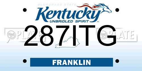 287ITG Kentucky License Plate